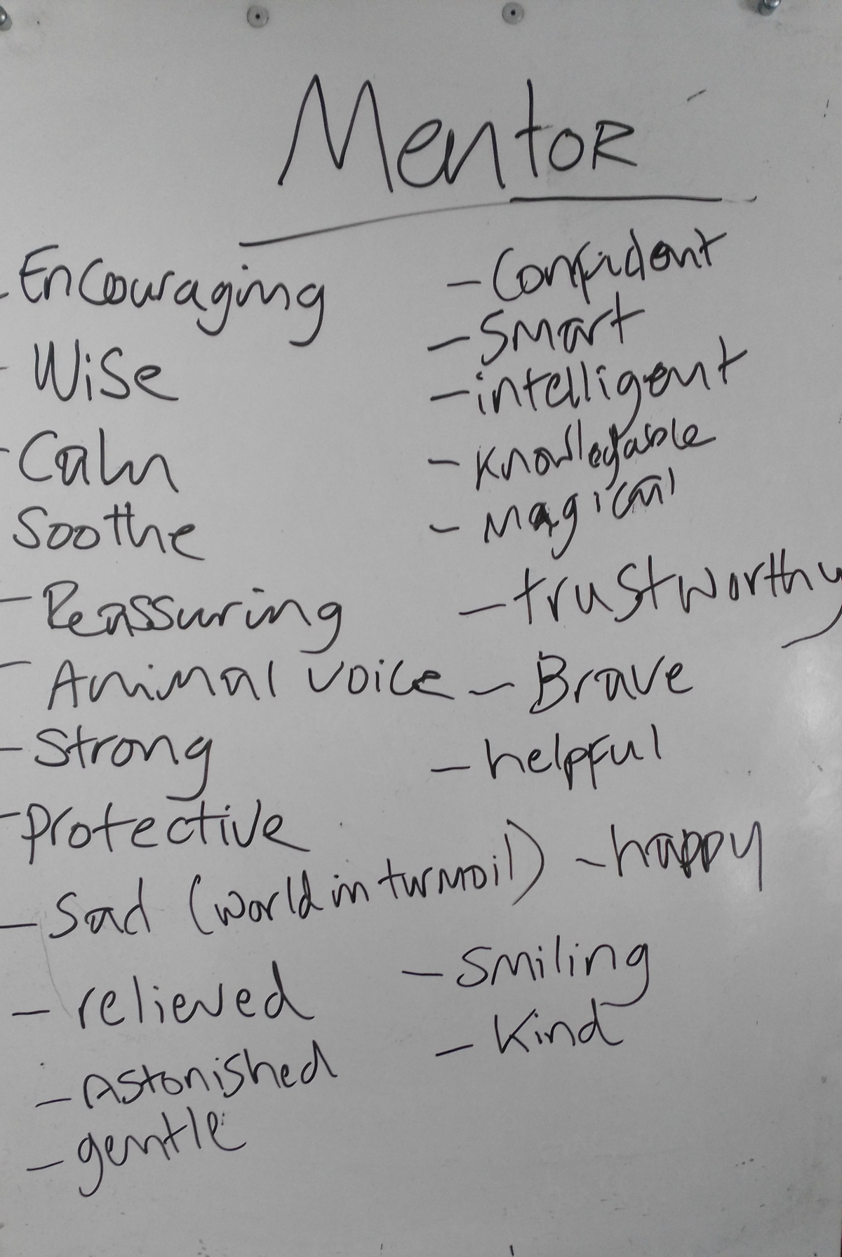 Words we can use to describe our mentor